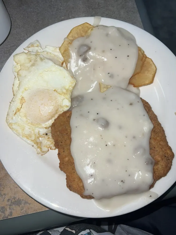 Chicken Fried Steak Eggs over Medium